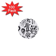 Scene Kid Sketches 1  Mini Button (100 Pack)