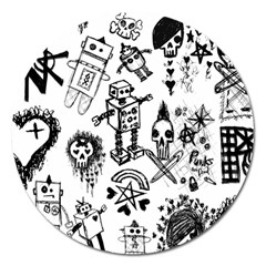 Scene Kid Sketches Magnet 5  (round)