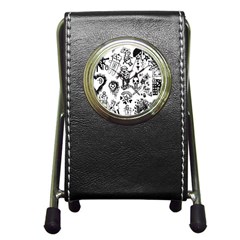 Scene Kid Sketches Stationery Holder Clock