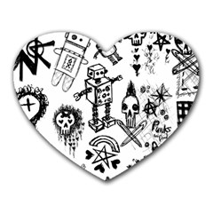 Scene Kid Sketches Mouse Pad (heart)