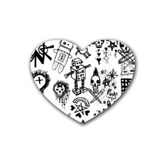 Scene Kid Sketches Drink Coasters 4 Pack (heart) 