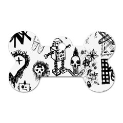 Scene Kid Sketches Dog Tag Bone (two Sided) by ArtistRoseanneJones