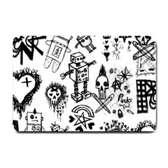 Scene Kid Sketches Small Door Mat by ArtistRoseanneJones