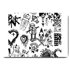 Scene Kid Sketches Large Door Mat by ArtistRoseanneJones