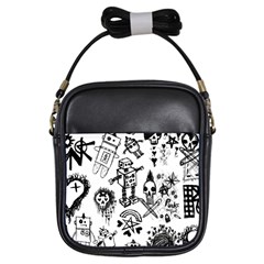 Scene Kid Sketches Girl s Sling Bag