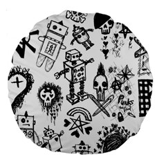 Scene Kid Sketches Large 18  Premium Round Cushion 