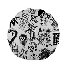 Scene Kid Sketches Standard 15  Premium Flano Round Cushion 