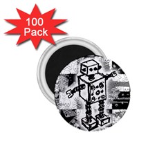 Sketched Robot 1 75  Button Magnet (100 Pack) by ArtistRoseanneJones