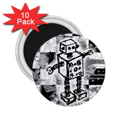 Sketched Robot 2 25  Button Magnet (10 Pack) by ArtistRoseanneJones