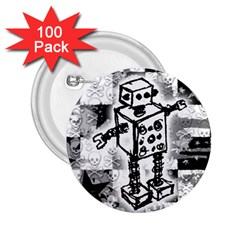 Sketched Robot 2 25  Button (100 Pack) by ArtistRoseanneJones