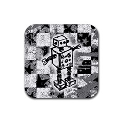 Sketched Robot Drink Coaster (square) by ArtistRoseanneJones