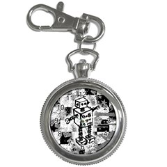 Sketched Robot Key Chain Watch by ArtistRoseanneJones