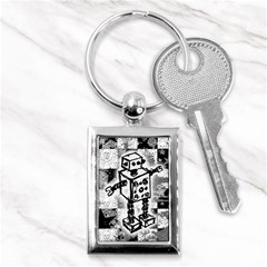 Sketched Robot Key Chain (rectangle) by ArtistRoseanneJones