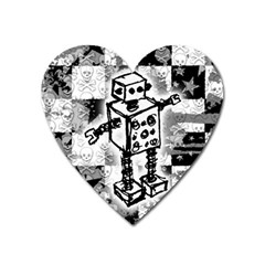 Sketched Robot Magnet (heart) by ArtistRoseanneJones