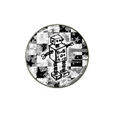 Sketched Robot Golf Ball Marker 4 Pack (for Hat Clip)