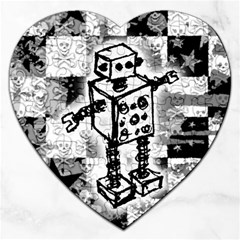 Sketched Robot Jigsaw Puzzle (heart) by ArtistRoseanneJones