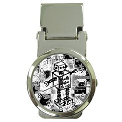 Sketched Robot Money Clip With Watch