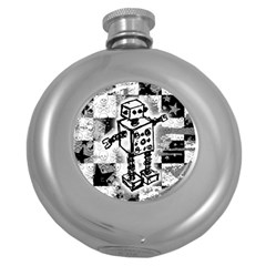 Sketched Robot Hip Flask (round)