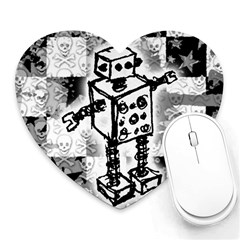 Sketched Robot Mouse Pad (heart)