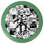 Sketched Robot Wall Clock (Color) Front