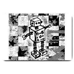 Sketched Robot Large Door Mat by ArtistRoseanneJones