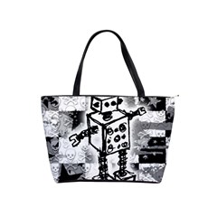 Sketched Robot Large Shoulder Bag