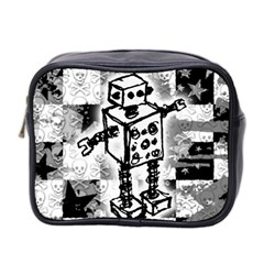 Sketched Robot Mini Travel Toiletry Bag (two Sides)