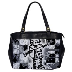 Sketched Robot Oversize Office Handbag (one Side)