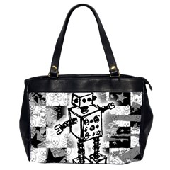 Sketched Robot Oversize Office Handbag (two Sides)