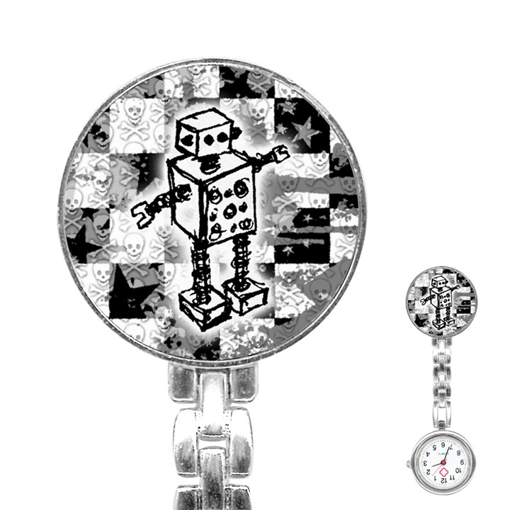 Sketched Robot Stainless Steel Nurses Watch