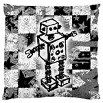 Sketched Robot Large Flano Cushion Case (Two Sides) Front