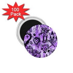 Purple Scene Kid Sketches 1 75  Button Magnet (100 Pack)