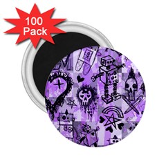 Purple Scene Kid Sketches 2 25  Button Magnet (100 Pack) by ArtistRoseanneJones