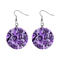 Purple Scene Kid Sketches Mini Button Earrings