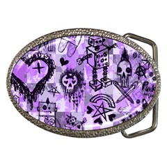 Purple Scene Kid Sketches Belt Buckle (oval)