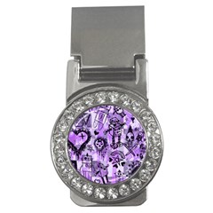 Purple Scene Kid Sketches Money Clip (cz) by ArtistRoseanneJones