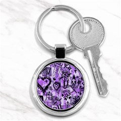 Purple Scene Kid Sketches Key Chain (round)