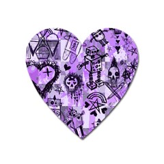 Purple Scene Kid Sketches Magnet (heart)