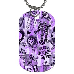 Purple Scene Kid Sketches Dog Tag (one Sided)