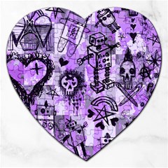 Purple Scene Kid Sketches Jigsaw Puzzle (heart) by ArtistRoseanneJones