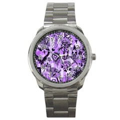 Purple Scene Kid Sketches Sport Metal Watch