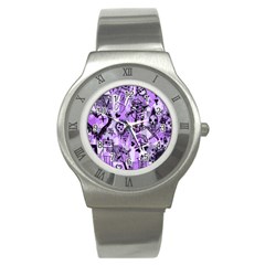 Purple Scene Kid Sketches Stainless Steel Watch (slim)