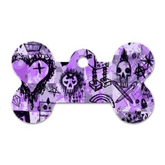 Purple Scene Kid Sketches Dog Tag Bone (one Sided)