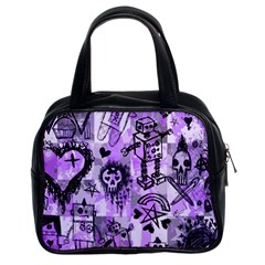 Purple Scene Kid Sketches Classic Handbag (two Sides) by ArtistRoseanneJones