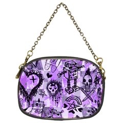 Purple Scene Kid Sketches Chain Purse (two Sided) 