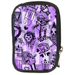 Purple Scene Kid Sketches Compact Camera Leather Case