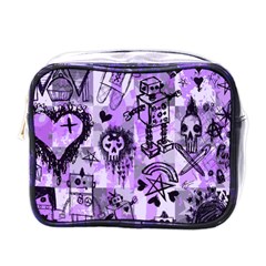 Purple Scene Kid Sketches Mini Travel Toiletry Bag (one Side)