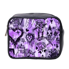 Purple Scene Kid Sketches Mini Travel Toiletry Bag (two Sides)