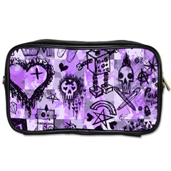 Purple Scene Kid Sketches Travel Toiletry Bag (one Side)