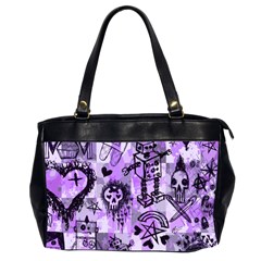 Purple Scene Kid Sketches Oversize Office Handbag (two Sides)